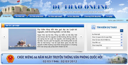Новая версия веб-сайта duthaoonline.quochoi.vn - ảnh 1