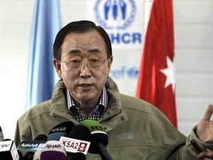 Генсек ООН Пан Ги Мун прибыл в Турцию для обсуждения сирийского кризиса - ảnh 1