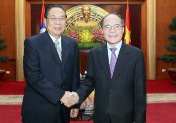 Руководители Вьетнама провели переговоры с генсеком ЦК НРПЛ, президентом Лаоса - ảnh 4