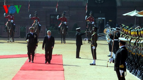 В Индии прошла торжественная церемония встречи главы Компартии Вьетнама - ảnh 1