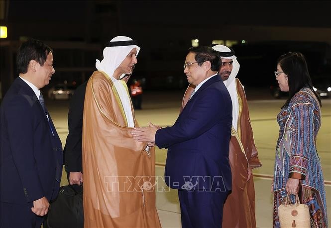 Премьер-министр Фам Минь Тинь прибыл в Дубай, начав деловую поездку для участия в конференции COP28 - ảnh 1