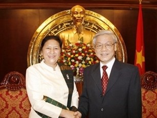 Lãnh đạo Đảng, Nhà nước và Chính phủ Việt Nam tiếp Chủ tịch Quốc hội Lào - ảnh 1