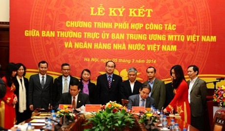 Mặt trận Tổ quốc Việt Nam và Ngân hàng Nhà nước phối hợp công tác - ảnh 1