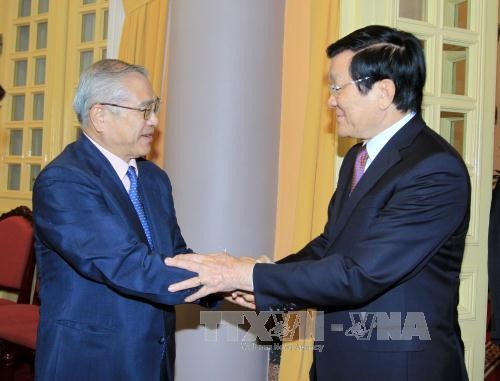 Chủ tịch nước Trương Tấn Sang tiếp Đoàn đại biểu Hội hữu nghị Nhật-Việt vùng Kansai  - ảnh 1