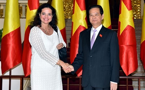 Thủ tướng Nguyễn Tấn Dũng hội kiến Chủ tịch Thượng viện Vương quốc Bỉ Christine Defraigne - ảnh 1