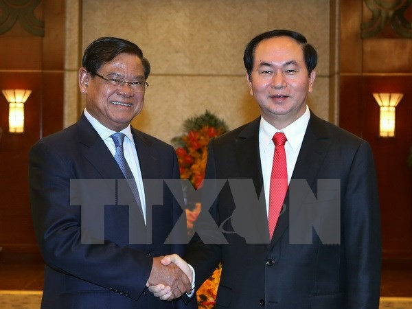 Chủ tịch nước Trần Đại Quang tiếp Phó Thủ tướng Campuchia Sar Kheng  - ảnh 1