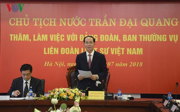 Chủ tịch nước Trần Đại Quang làm việc với Liên đoàn Luật sư Việt Nam - ảnh 1