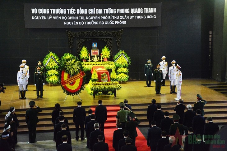 Tổ chức trọng thể lễ tang đại tướng phùng quang thanh nguyên bộ trưởng bộ quốc phòng