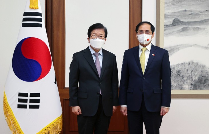 Bộ trưởng Ngoại giao Bùi Thanh Sơn tiếp Chủ tịch Quốc hội và Phó Thủ tướng, Bộ trưởng Tài chính Hàn Quốc - ảnh 1