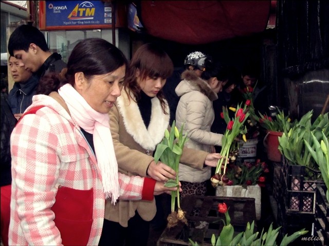 Pasar bunga Quang Ba (Hanoi) pada tanggal 30 bulan duabelas tahun imlek  - ảnh 4