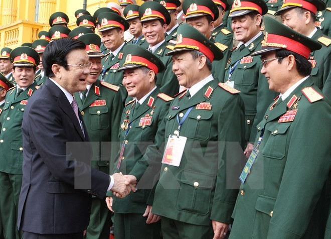 Presiden Truong Tan Sang melakukan pertemuan dengan Badan Hubungan Koprs Militer 2 - ảnh 1