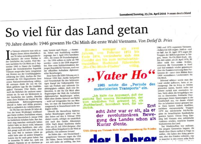Pers Jerman memuji prestasi membela dan mengembangkan negara Vietnam - ảnh 1