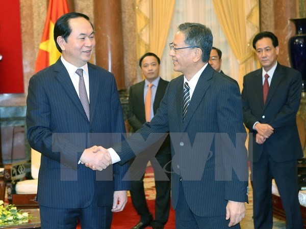 Presiden Tran Dai Quang menerima Dubes Jepang, Hiroshi Fukada sehubungan dengan akhir masa baktinya  di Vietnam  - ảnh 1