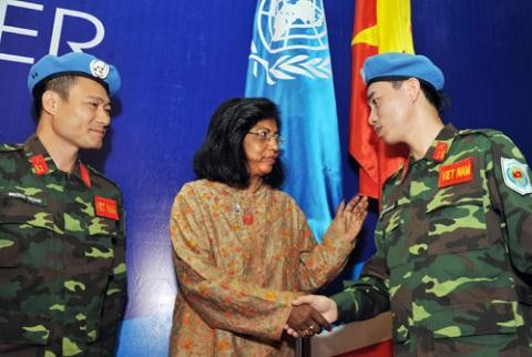 Ada seorang perwira Vietnam lagi yang ikut dalam pasukan penjaga perdamaian PBB - ảnh 1