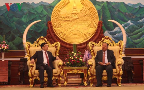 Delegasi Pengurus Besar Asosiasi Persahabatan Vietnam-Laos beraudiensi kepada para pemimpin Laos - ảnh 1