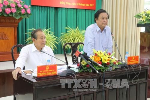  Deputi Harian PM Vietnam, Truong Hoa Binh melakukan temu kerja dengan Propinsi Dong Thap - ảnh 1
