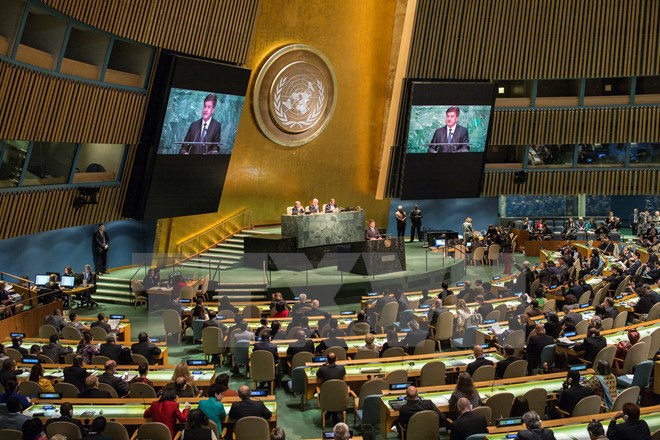 Persidangan ke-72 Majelis Umum PBB: AS, Jepang dan India menekankan kebebasan maritim - ảnh 1