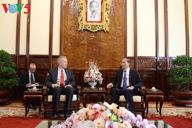  Presiden Tran Dai Quang menerima Duta Besar AS, Ted Osius yang datang berpamitan - ảnh 1