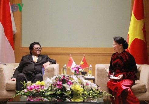  Ketua MN Nguyen Thi Kim Ngan menerima delegasi Parlemen Indonesia dan Malaysia - ảnh 2