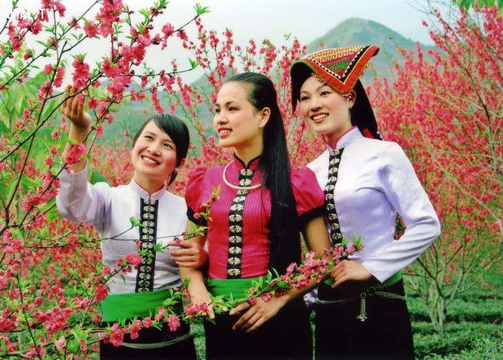 Busana tradisional dari perempuan Provinsi Son La yang berwarna-warni - ảnh 1
