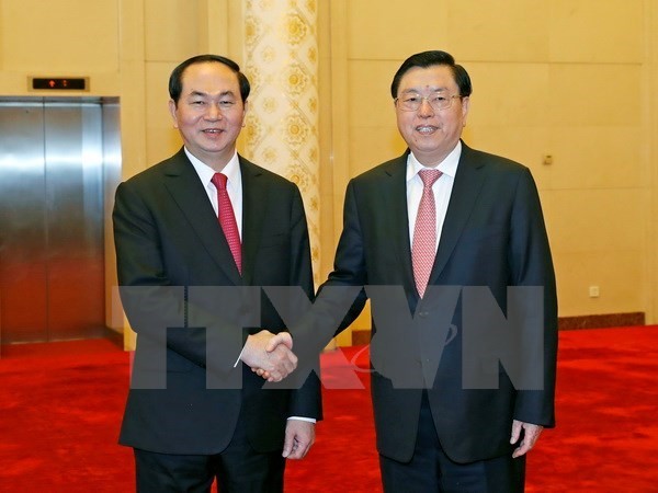 President Tran Dai Quang meets Chinese leaders  - ảnh 2