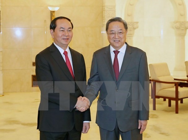 President Tran Dai Quang meets Chinese leaders  - ảnh 1