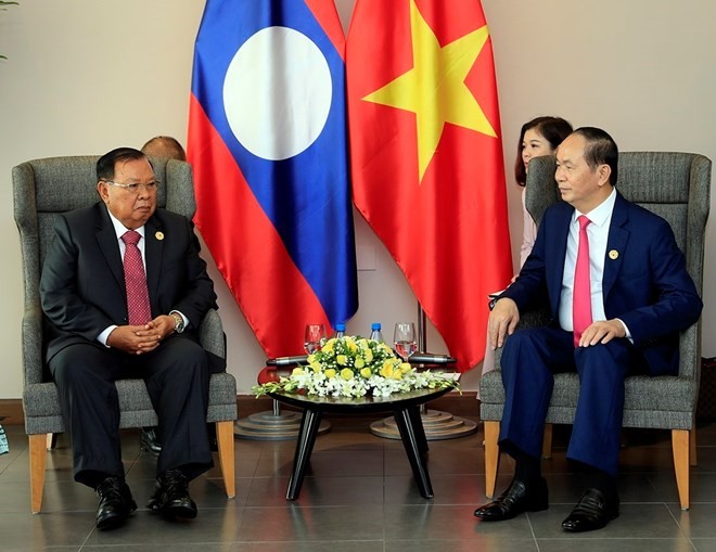 President meets Lao, Cambodian, Republic of Korean leaders  - ảnh 1
