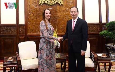 President Tran Dai Quang receives IPU leaders - ảnh 1