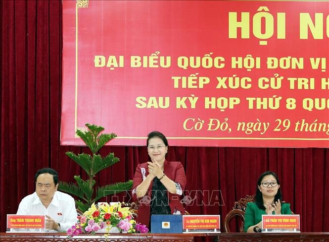 National Assembly Chairwoman meets voters in Can Tho  - ảnh 1