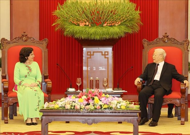 Party chief and President receives Cuban Ambassador to Vietnam - ảnh 1