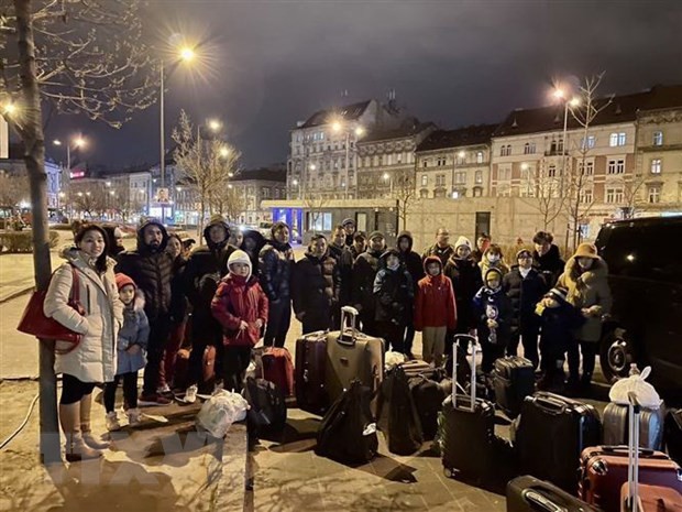 Vietnam Embassy in Hungary receives 290 evacuees from Ukraine - ảnh 1