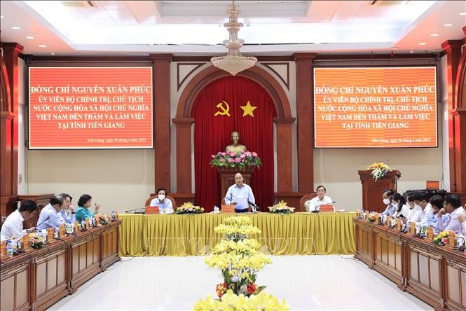 President urges Tien Giang’s synergy strength for collective economic development  - ảnh 1