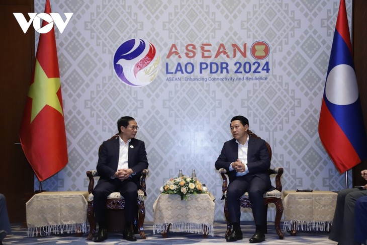Vietnamese FM meets with Lao and Cambodian counterparts  - ảnh 1