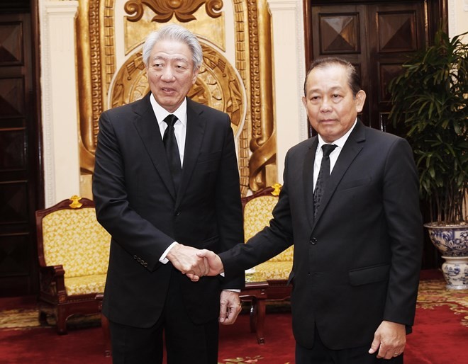 越南政府常务副总理张和平会见新加坡副总理张志贤 - ảnh 1
