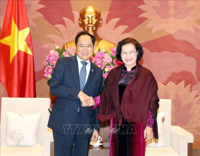 越南国会主席阮氏金银分别会见澳大利亚和韩国驻越大使 - ảnh 1
