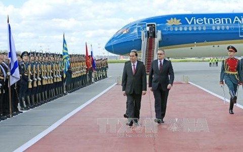 В РФ состоялась официальная церемония встречи президента СРВ Чан Дай Куанга  - ảnh 1