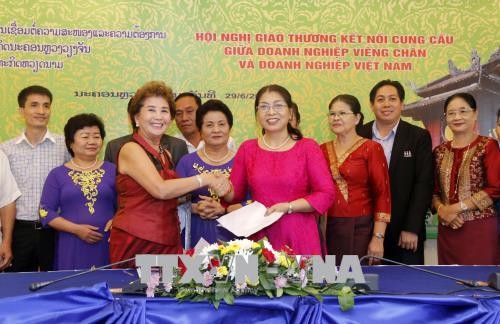 Прошла конференция по торговому сотрудничеству между предприятиями Вьетнама и Лаоса - ảnh 1