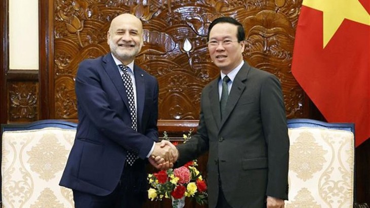Президент Вьетнама Во Ван Тхыонг встретился с послом Италии - ảnh 1