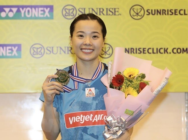 Нгуен Тхуи Линь успешно защитила свой титул чемпионки на расширенном чемпионате Вьетнама по бадминтону 2023 года - ảnh 1