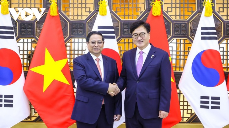 Премьер-министр Вьетнама провел встречу с председателем Национального собрания (НС) Южной Кореи У Вон Сиком  - ảnh 1