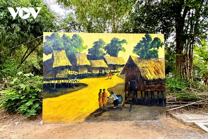 Sống động Làng bích họa “Không gian ký ức” văn hóa Khmer tại Trà Vinh - ảnh 7
