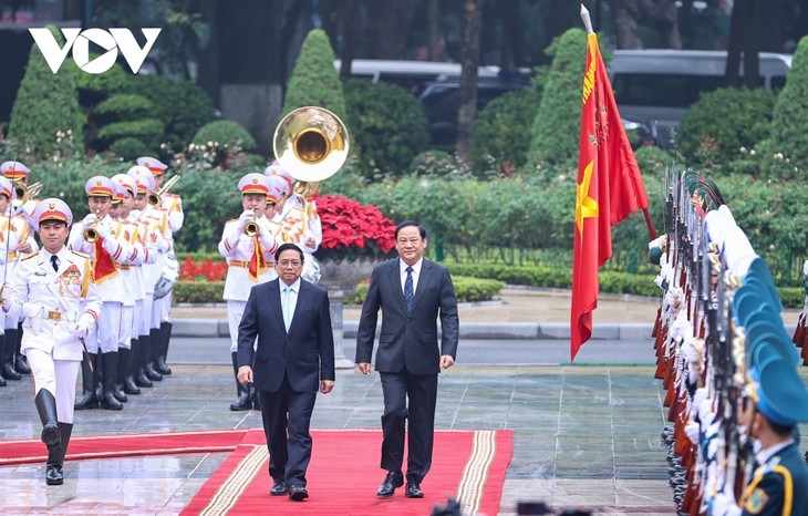 Toàn cảnh: Thủ tướng Phạm Minh Chính chủ trì lễ đón chính thức Thủ tướng Lào - ảnh 2