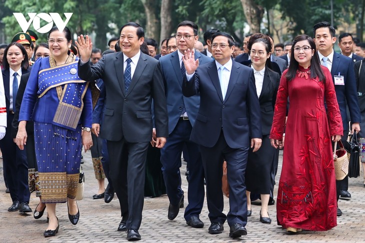 Toàn cảnh: Thủ tướng Phạm Minh Chính chủ trì lễ đón chính thức Thủ tướng Lào - ảnh 3
