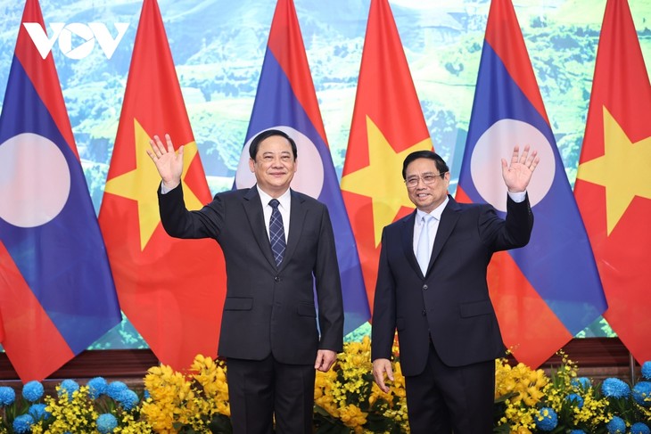 Toàn cảnh: Thủ tướng Phạm Minh Chính chủ trì lễ đón chính thức Thủ tướng Lào - ảnh 7