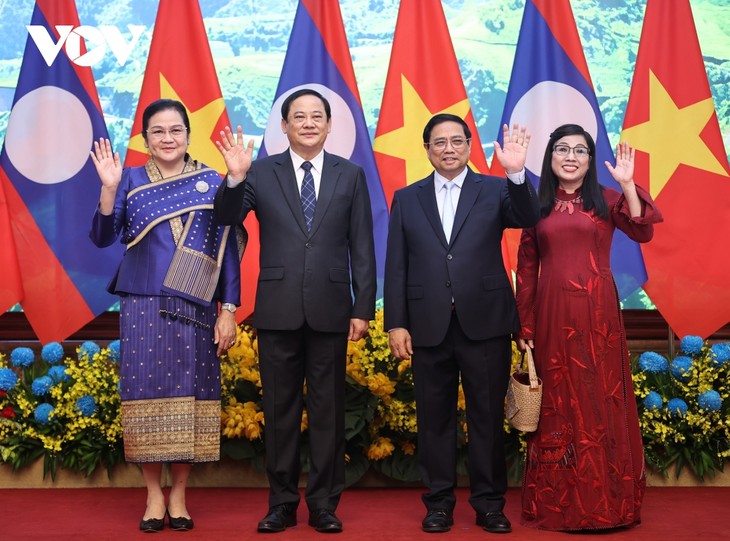 Toàn cảnh: Thủ tướng Phạm Minh Chính chủ trì lễ đón chính thức Thủ tướng Lào - ảnh 8