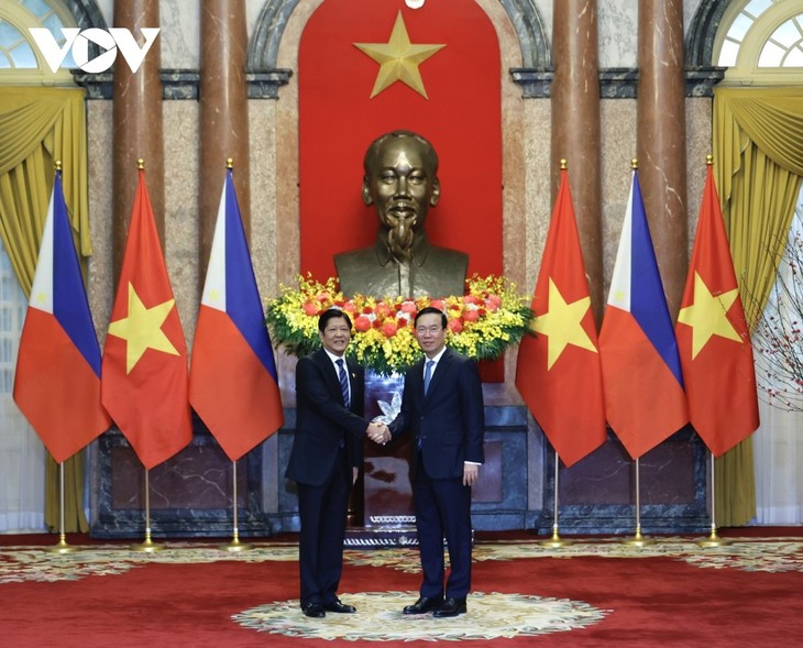 Toàn cảnh lễ đón và hội đàm giữa Chủ tịch nước Việt Nam và Tổng thống Philippines - ảnh 4