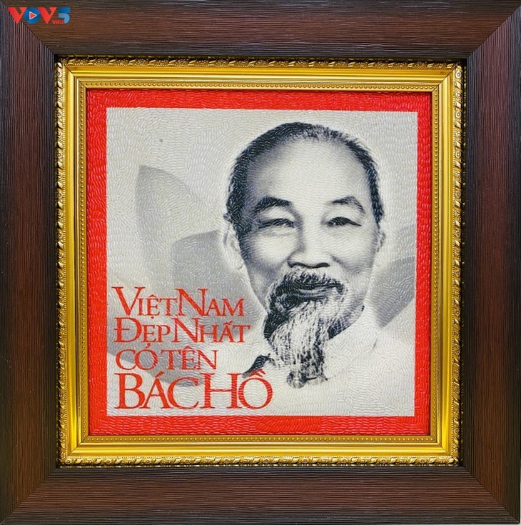 Unique set of rice paintings of “Beloved Uncle Ho”  - ảnh 9