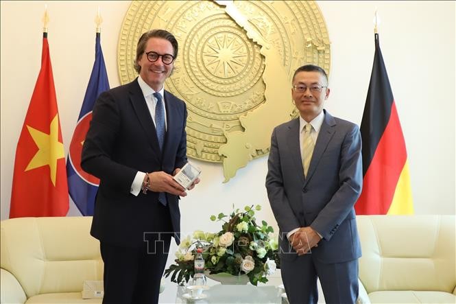 Vietnamese ambassador works with German parliamentarian on bilateral cooperation  - ảnh 1