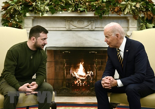 President Joe Biden reiterates US support for Ukraine   - ảnh 1