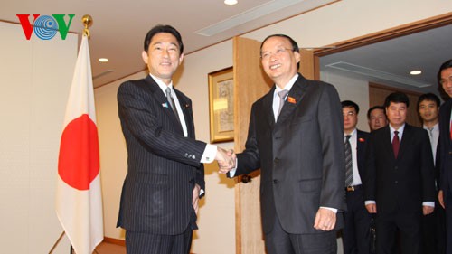 Trưởng ban tổ chức Trung ương Tô Huy Rứa tiếp Ngoại trưởng Nhật Bản Fumio Kishida  - ảnh 1